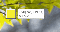 Numbers for RGB colors selected using the Eyedropper