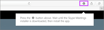 Download installer in Safari