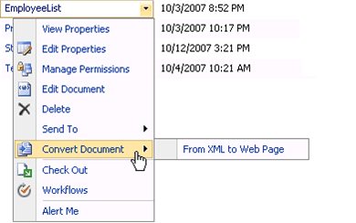 Convert Document command in Office SharePoint Server 2007