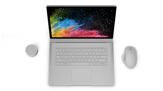 Above view picture of an open Surface Book 2.