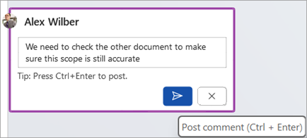 Comment block in Word