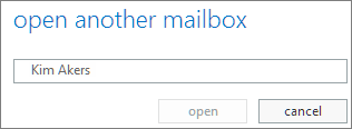 Outlook Web App Open another mailbox dialog box