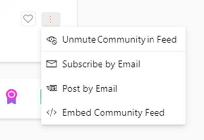 Screenshot showing unmuting a new Yammer community