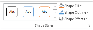 Shape style group in PowerPoint