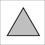 Shows a triangle with all three sides equal in length.