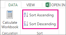 Sort Ascending and Sort Descending