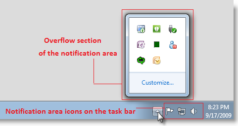 cambia l'ombreggiatura delle notifiche nella barra delle applicazioni di Windows 7