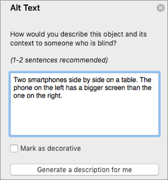 Alt Text in PowerPoint for Mac