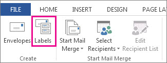 Create group on the Mailings tab