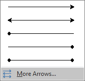 Click More Arrows at the bottom of the Arrows menu.