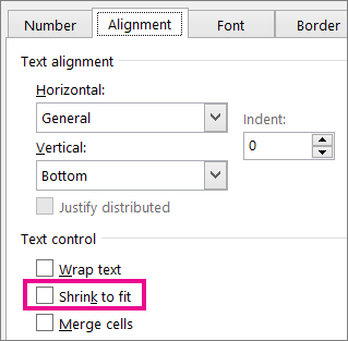 Shrink to fit on the Alignment tab of the Format Cells dialog box