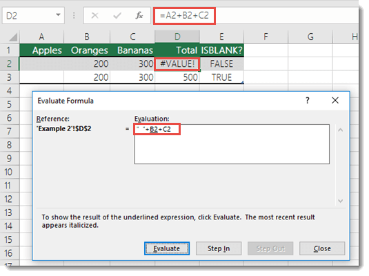 Use the Evaluate Formula tool to see what part of a formula is causing an error