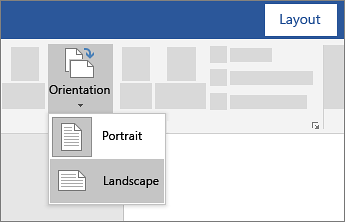 How to turn a page to landscape in word