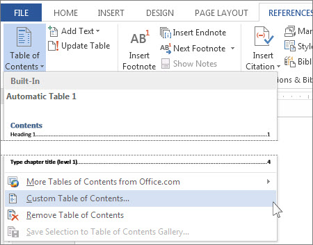 Ms Word Table Of Contents Template from support.content.office.net