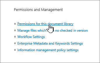 Permissions for this document library link