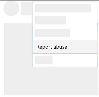 Screenshot of how to report abuse in OneDrive