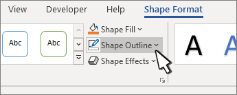 Shape Outline button
