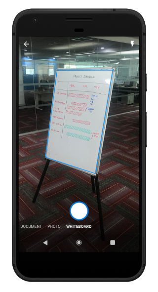 Scanning a whiteboard in Outlook Mobile