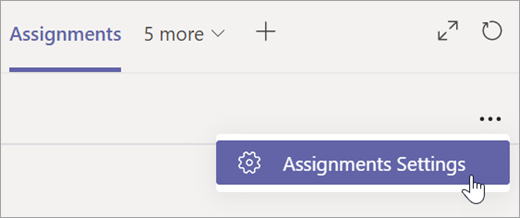 Select Assignments Settings in the Assignments tab.