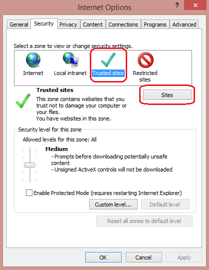 abilita javascript su Windows XP