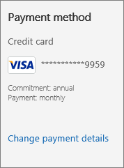 Screenshot showing the "Change payment details" link.