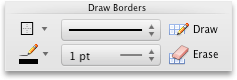 PowerPoint Tables tab, Draw Borders group