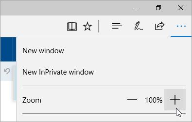 A screenshot of the Settings and more menu in Microsoft Edge