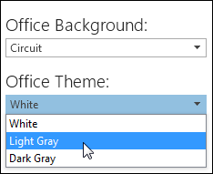 Choose a different Office Theme