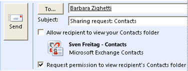 Contacts share request