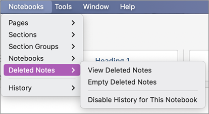 Notebooks > Deleted Notes > View Deleted Notes