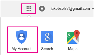 In the upper right corner, choose the apps button and then My Account icon.