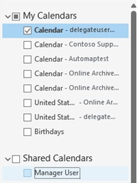 Shared Calendar cannot click calendar name