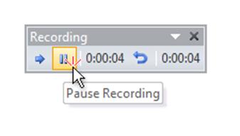 Pause recording narration
