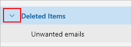 Screenshot showing expanding deleted items folder.