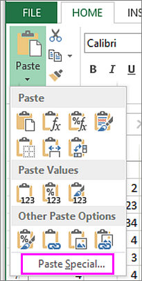 paste copy cell data excel office attributes options special tab attribute ctrl select press want