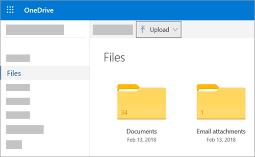 Upload files or pictures in OneDrive