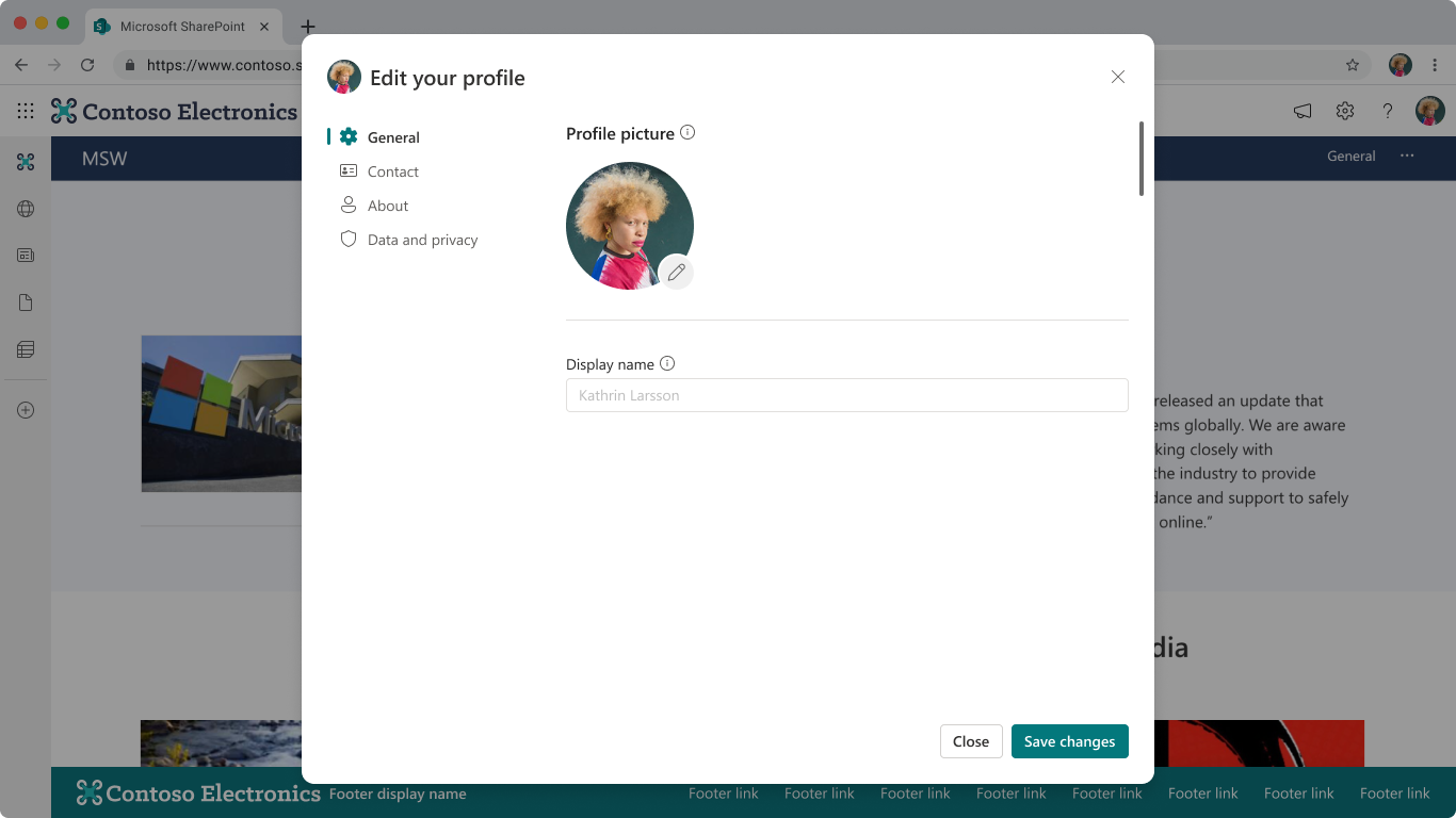 Profile editor in SharePoint