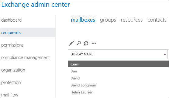 Find mailboxes in Exchange Admin Center to fix DSN 5.7.134