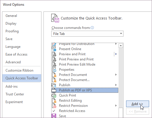 Quick Access Toolbar In Excel 