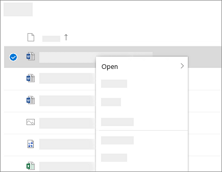 Screenshot showing the shortcut menu for a selected file