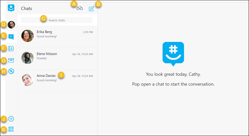 An overview of the GroupMe options on web