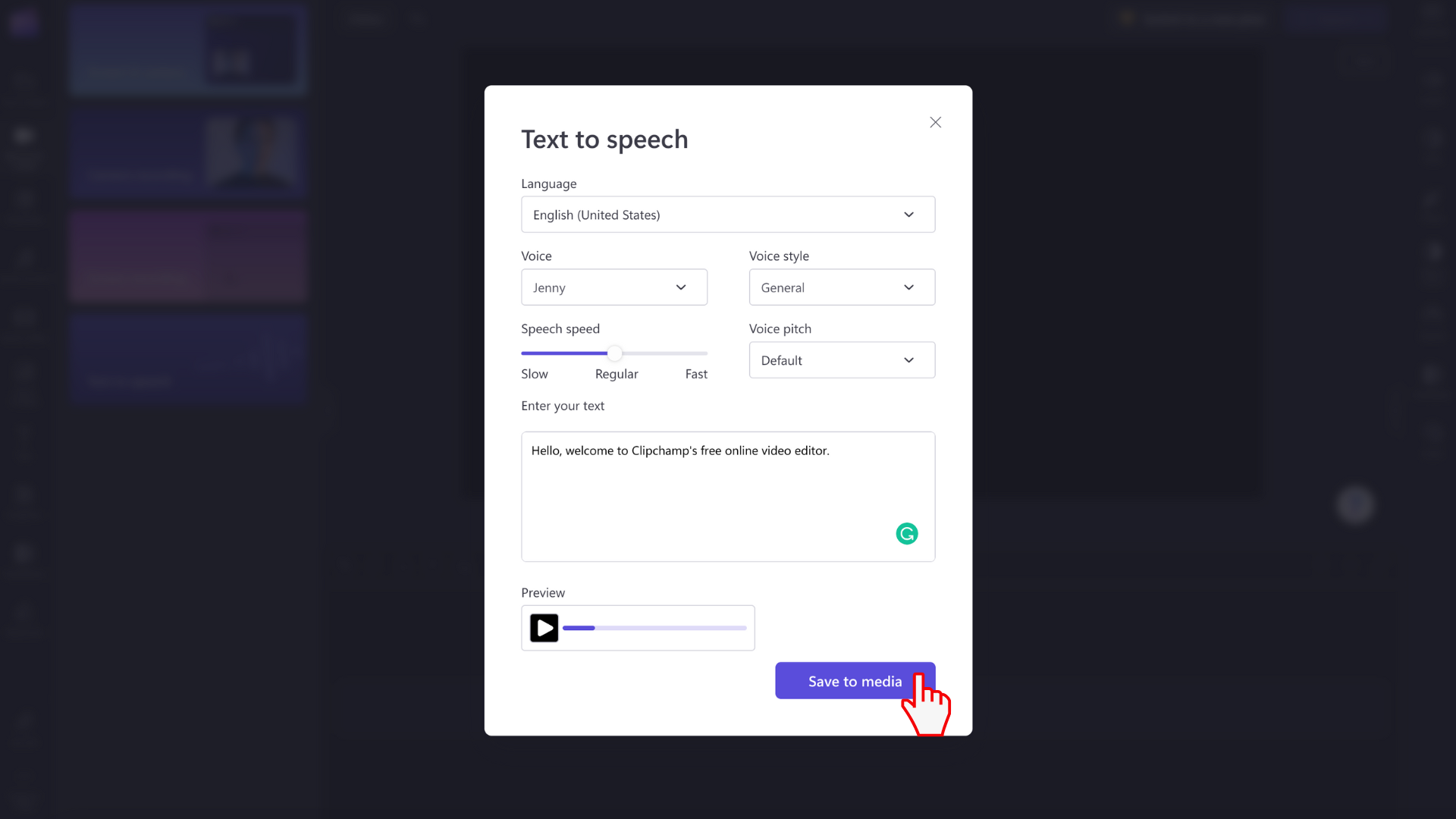 An image of a user saving the text to speech.