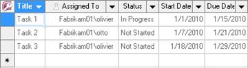 A datasheet view