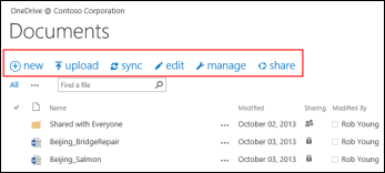 Use the Quick Command Bar in Office 365 to start activities in OneDrive for Business or SharePoint Online Team Site document library.