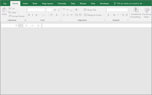 Blank Excel window with buttons unavailable; No workbook open.