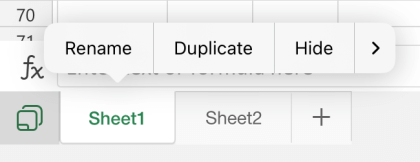 Rename sheet option in Excel for iOS