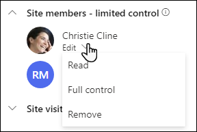 Switching a members SharePoint site permissions.