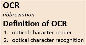 OCR overview