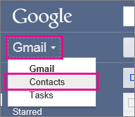google gmail - click contacts