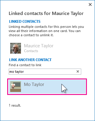 Linking two contacts